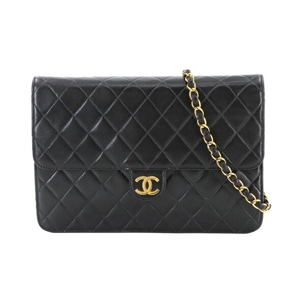 CHANEL Handbags - CHANEL Matelasse Chain Shoulder Bag Leather Black Vintage Purse 90287606